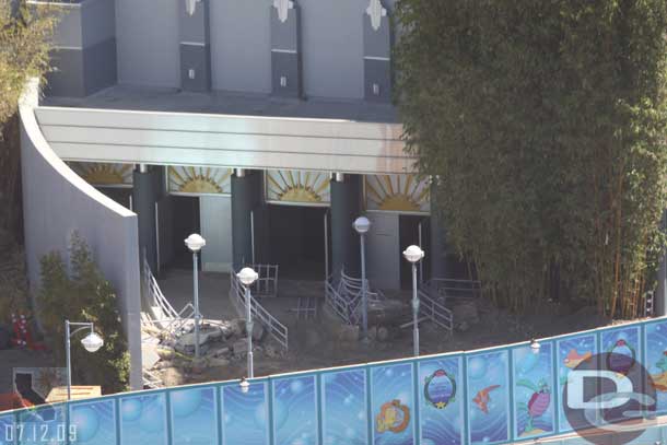 From a higher angle you can see some of the concrete has been removed near the exit to Golden Dreams