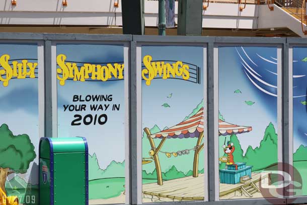 The new walls by the Orange Stinger advertise the Silly Symphony Swings