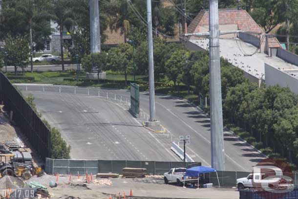 The old entrance area.  Cars are now directed on the old exit road.