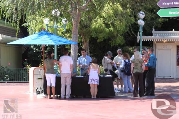 There was a table set up in the Esplanade