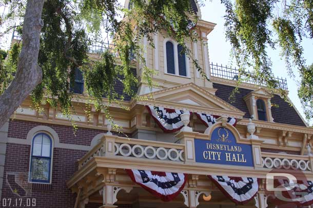 Marty Sklar received a window on Main Street in a ceremony before the park opened Friday.  His window is on the left side of City Hall.