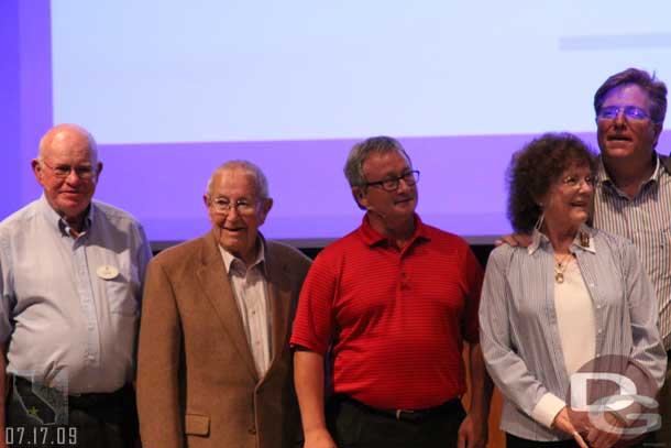 Tim ODay, Geri Bumpass, Ed Hobelman (Walt Disney Pictures, restoration), Jack Lindquist (former Disneyland President), Dave Smith (Walt Disney Archives)