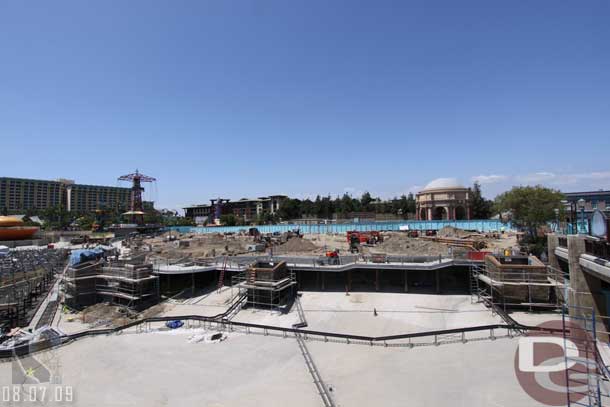 A wider shot of the area, notice the large clear area for the Little Mermaid building