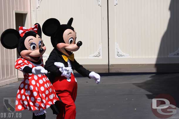 Mickey and Minnie heading out for photos