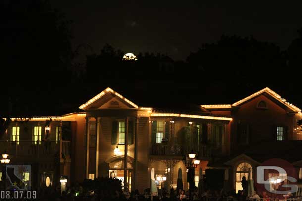 The moon rising over the River Belle Terrace