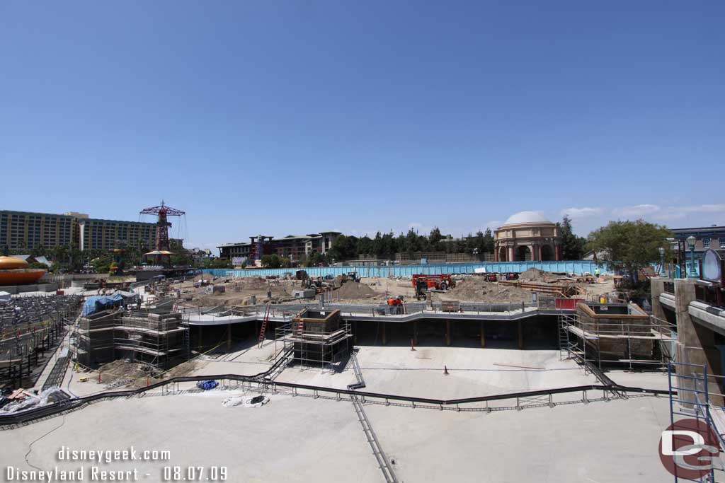 A wider shot of the area, notice the large clear area for the Little Mermaid building