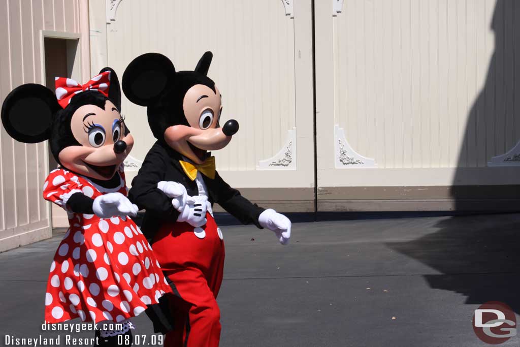 Mickey and Minnie heading out for photos