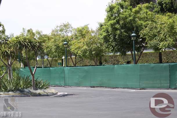 The side of the tram stop nearest Indiana Jones is behind a wall too.  It looks like they are repaving, just as they did out by the garage.