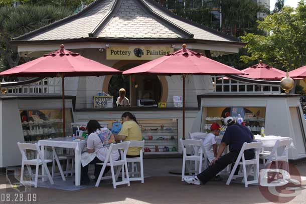 I forgot to mention the kiosk near the theater is now a Pottery Painting location