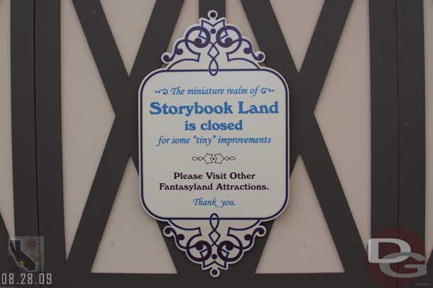 Storybook Land is behind walls..