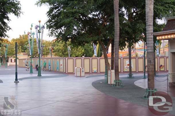 There were walls up in front of the California sign (the sign was not inside the walls though)