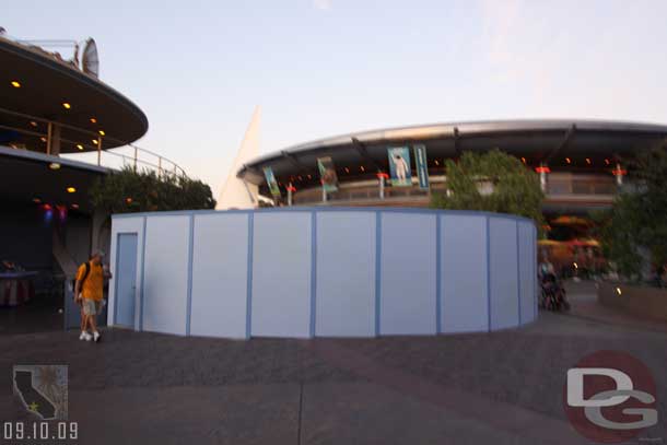 Walls also up (seems to be a trend this off season) around where the fruit stand is in Tomorrowland  (Sorry about some of these I goofed and left the camera on the wrong setting so they are a bit blurry)