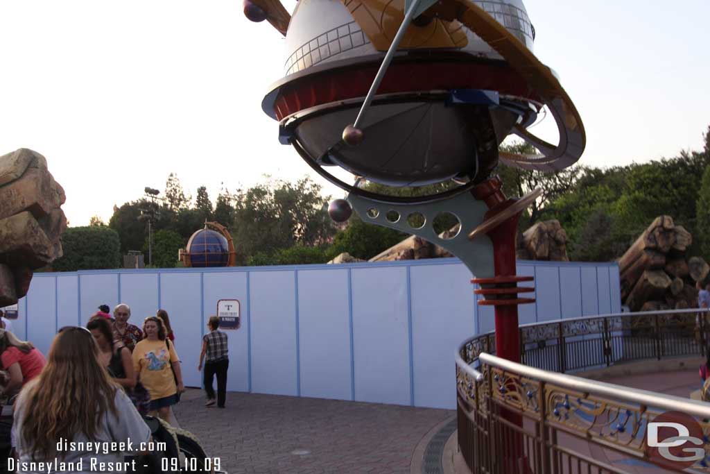 Walls up in Tomorrowland.  Best guess was some pavement work?