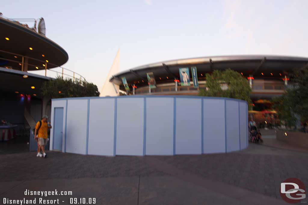 Walls also up (seems to be a trend this off season) around where the fruit stand is in Tomorrowland  (Sorry about some of these I goofed and left the camera on the wrong setting so they are a bit blurry)