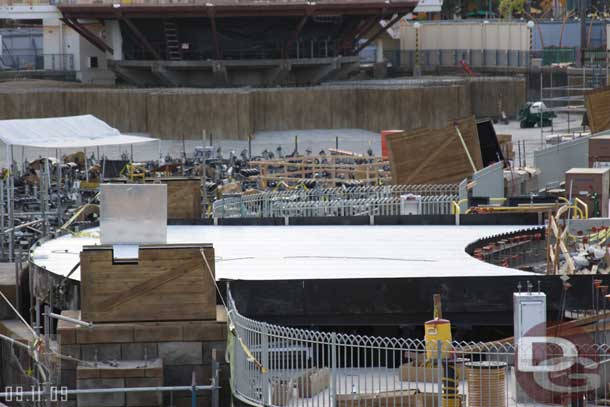 The new stage in the middle of the viewing area