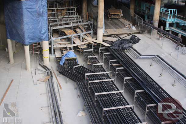 Rockwork is starting to take shape over the cable trays