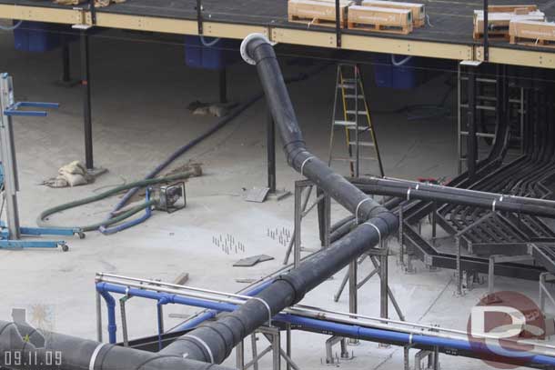 Here you can see where the support column is going to be installed (notice all the bolts coming out of the ground)