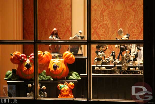 Some Halloween merchandise in the Disneyana store