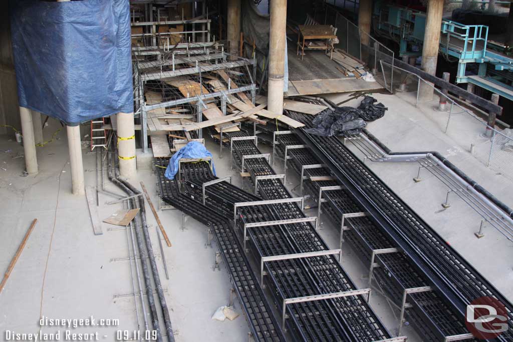 Rockwork is starting to take shape over the cable trays