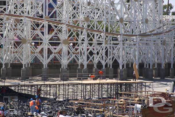 Work on the platform/scaffolding that is being used to install the housings