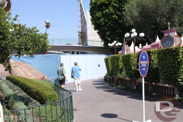 The walls at the entrance to Tomorrowland have been moved