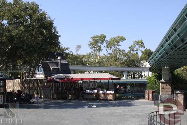 Heading toward Small World, work continues on the new snack shack