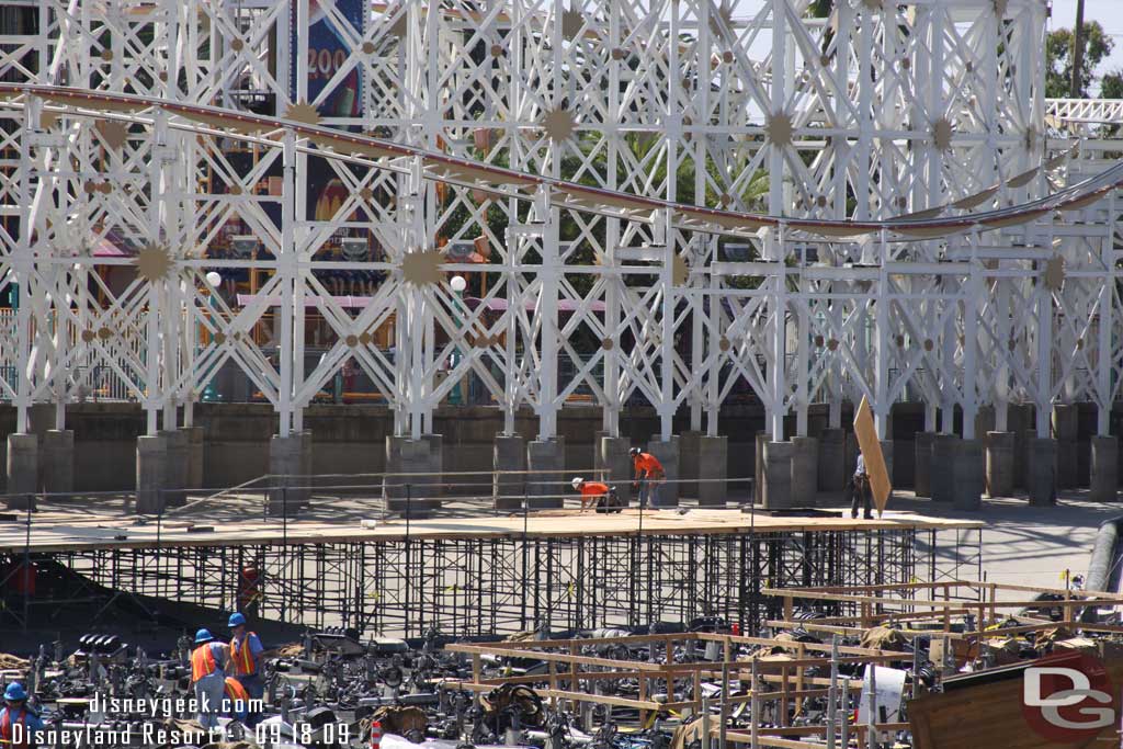 Work on the platform/scaffolding that is being used to install the housings