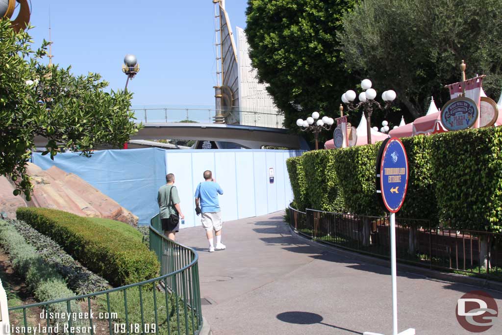 The walls at the entrance to Tomorrowland have been moved