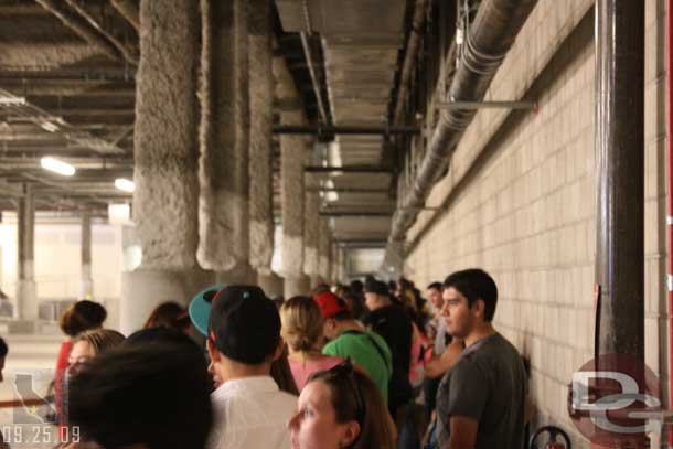 The line for the shuttle bus (I opted to walk)