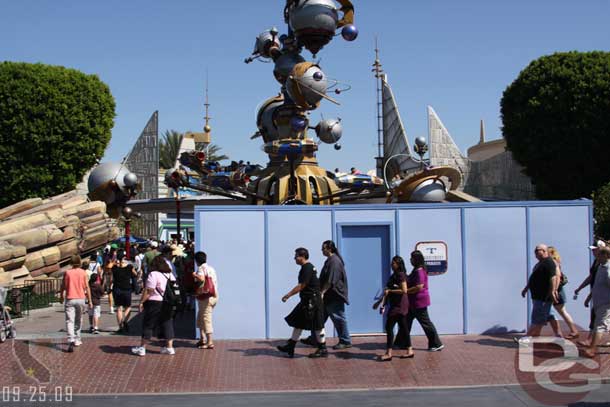 The walls are still up on the Tomorrowland paving project (and it did make the crowd even worse in this area in the evening)