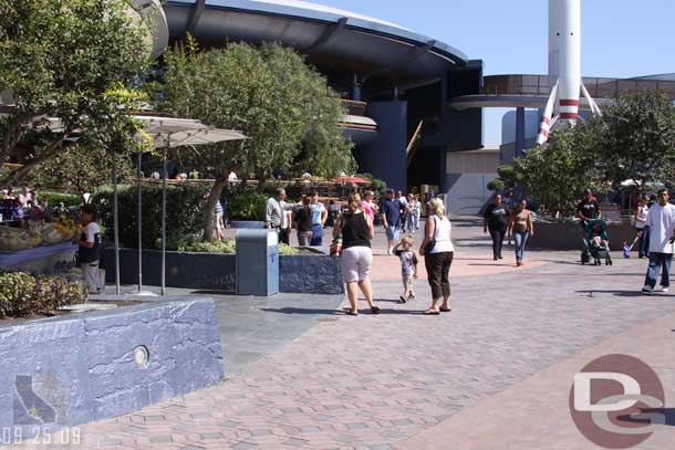 The walls are down in this area of Tomorrowland though