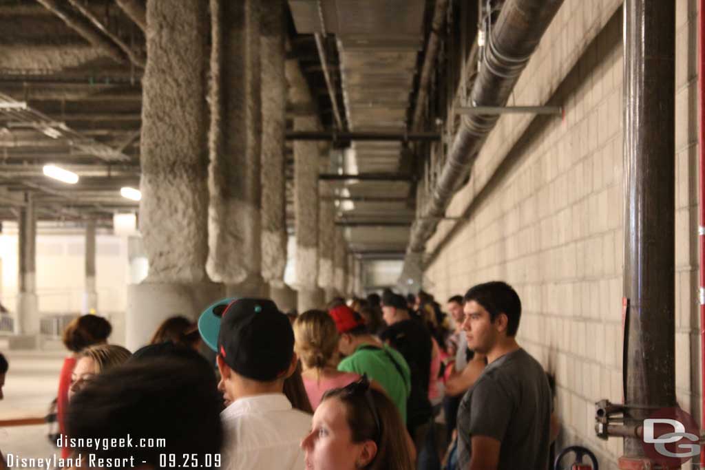 The line for the shuttle bus (I opted to walk)