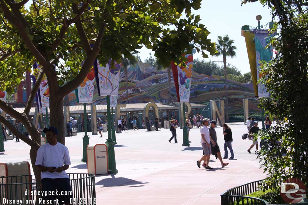 The walls are down in front of the California sign