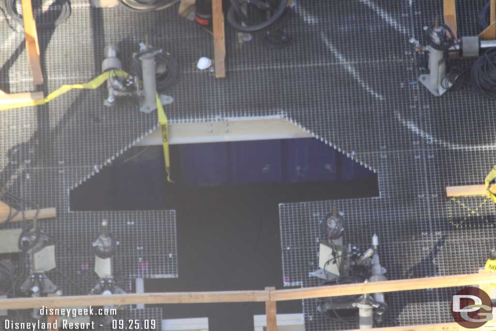 One of a handful of interesting cutouts in the platform.  The Lazygeeks theory is these may be where the midst screen equipment will be.