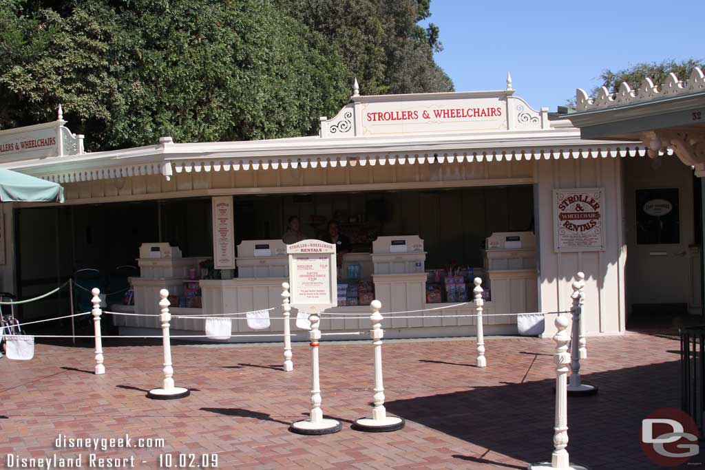 No lines at the stroller rental area