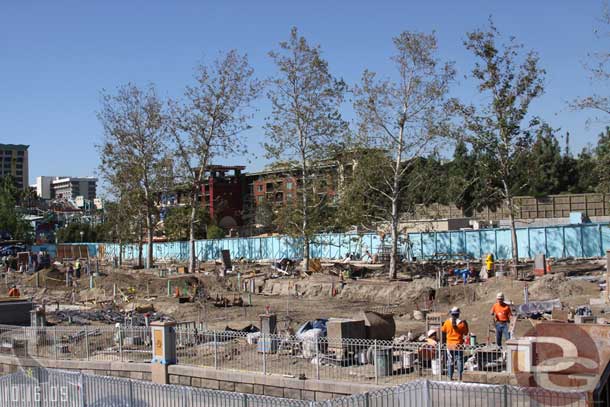 More trees now line the back of the viewing area along the parade route