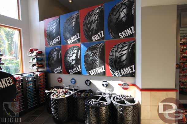 Along the way you customize your car.  Here you pick tires.