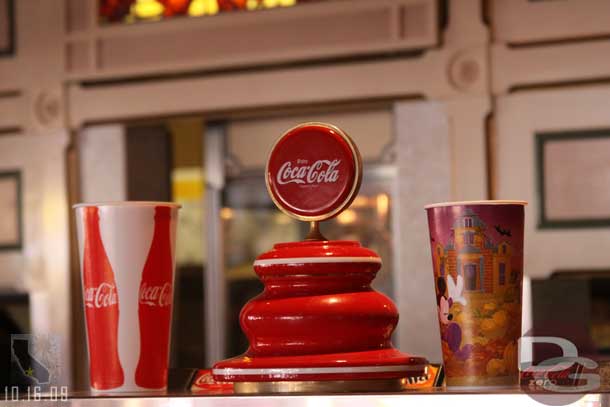 The small cups have a Halloween theme but the large ones are back to plain Coke right now.