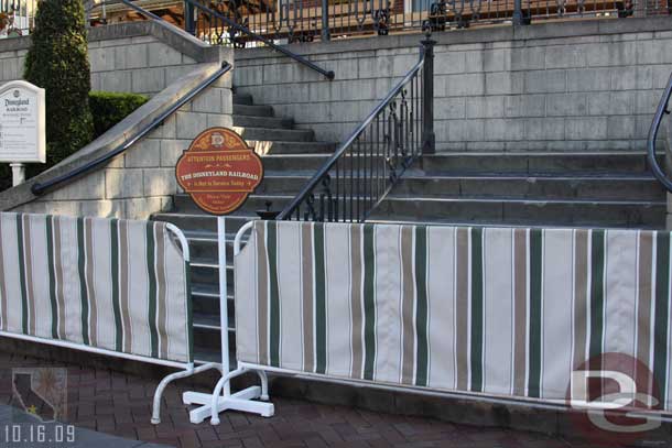 The Main Street Station was blocked off at street level.