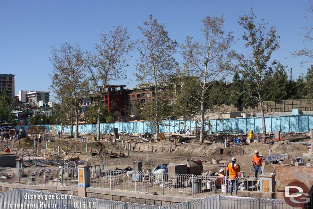 More trees now line the back of the viewing area along the parade route