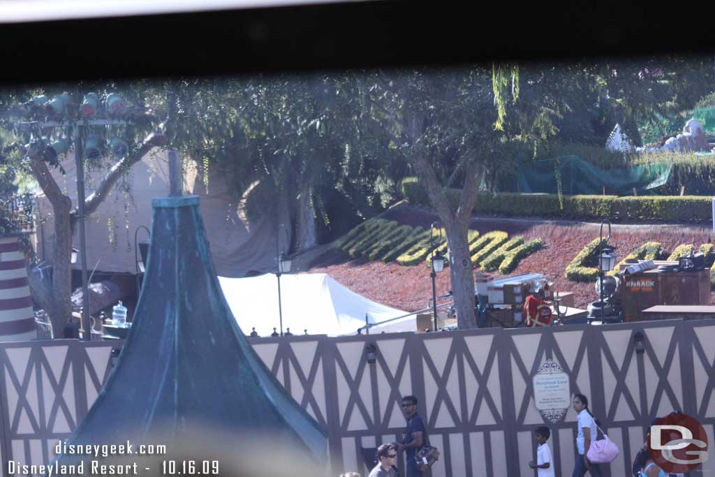 Not much visible on the Storybookland work