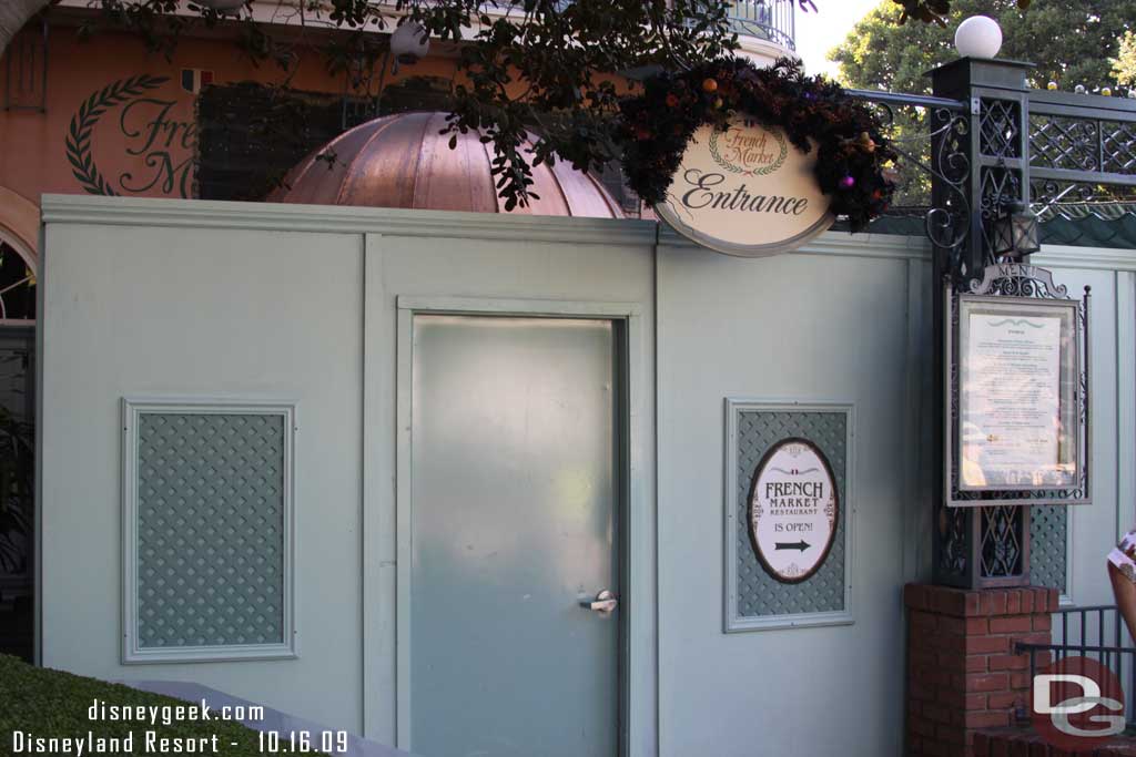 Work on the French Market entrance is still ongoing