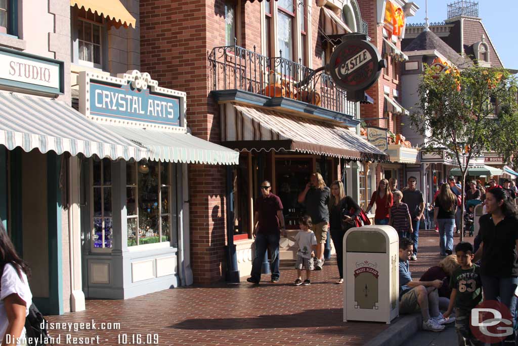 The clock along Main Street is gone, the trashcan was in its place