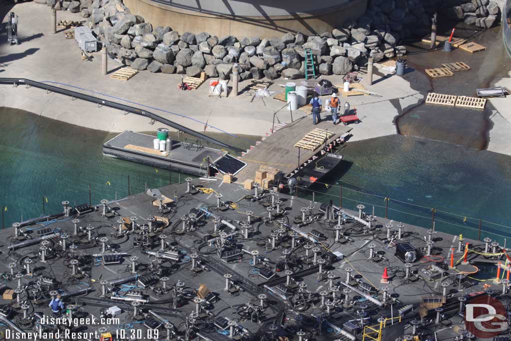 There were a couple of boats out in the water that were being used to move supplies and workers around the perimeter of the platform