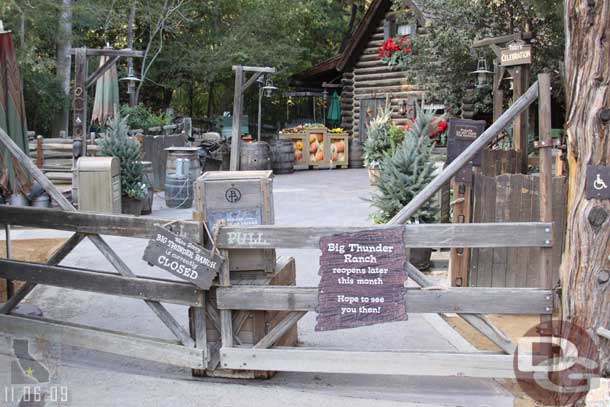 The other half of the ranch is closed to change from Halloween to Christmas