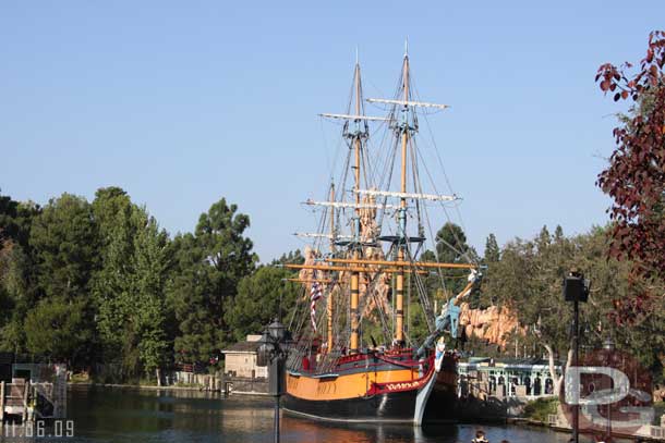 The Columbia emptied and headed out empty so guests are not stuck on board during the show.