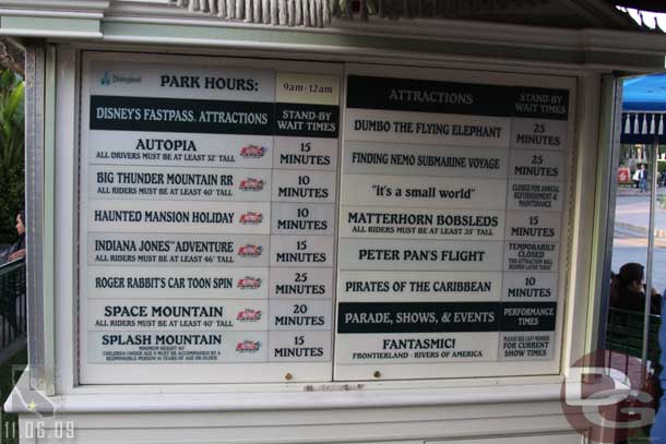 The wait times around 4:10pm