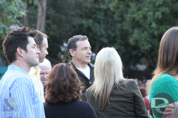 A better shot.  He appeared to only have one person with him who was talking about the show from what I could tell (the blond woman), by the end of the show his wife and I am assuming his kids joined him (since the kids looked grade school age, I am not going to post any pictures of the group).  I also spotted him on the Dream Suite balcony during Fantasmic.