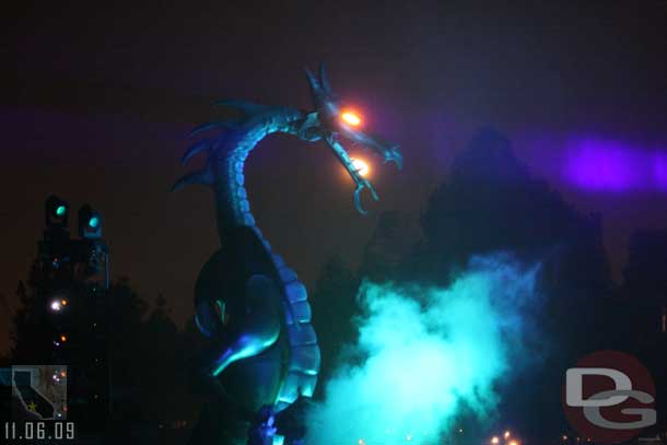 Again trying to get the moon behind the dragon and it looked much better in person than the shot..