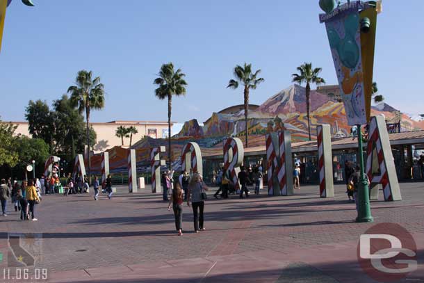 The California sign received the Candy Cane makeover.